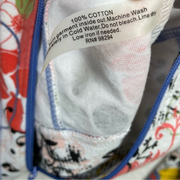 ONQUE CASUALS Floral Lightweight Oversized Zip-Up Jacket Size Small - Picture 7 of 10